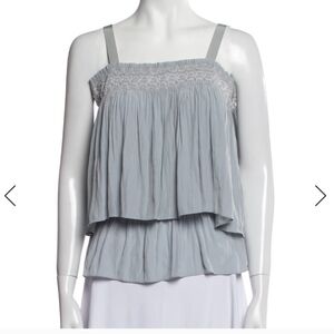 Ramy Brook Soft Gray Smocked Camisole Small